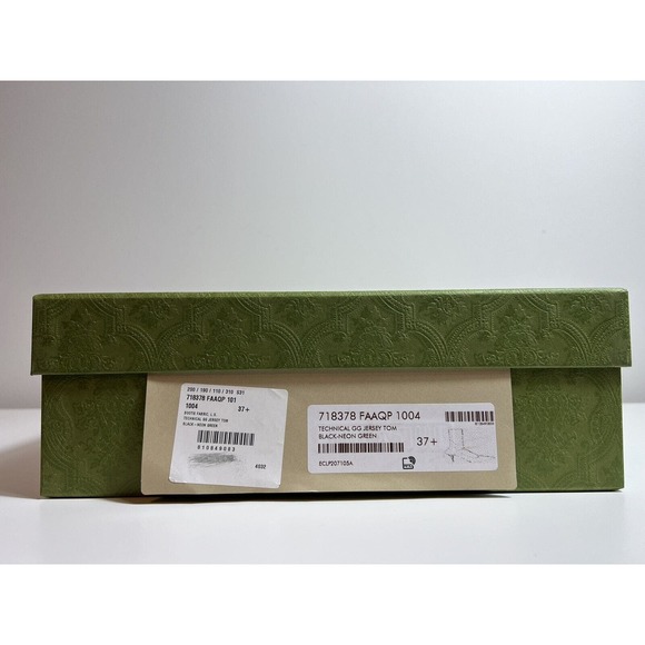 GUCCI 1250$ Women's Black Green GG Knit Ankle Boots - Pointed Toe G EU 37.5 - Picture 9 of 9